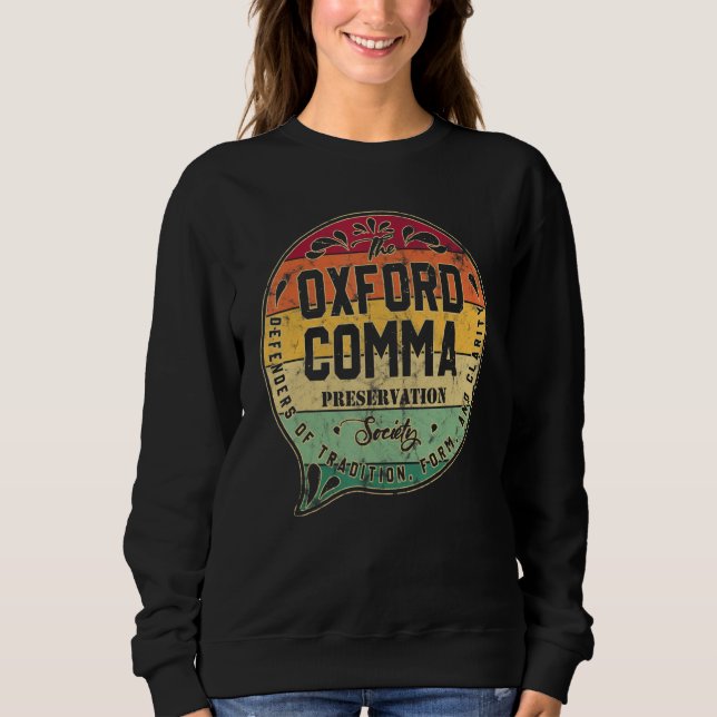 Sudadera The Oxford Comma Preservation Society Dictionary V (Anverso)