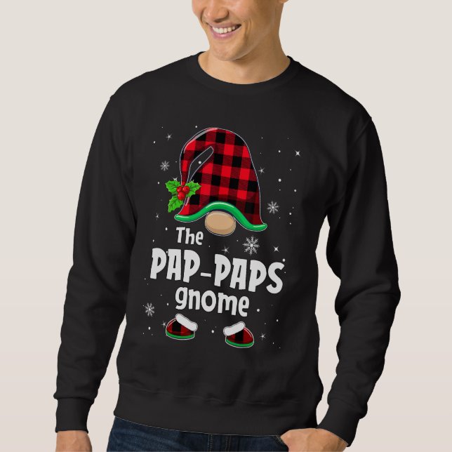 Sudadera The Pap Paps Gnome Buffalo Plaid Christmas Matchin (Anverso)