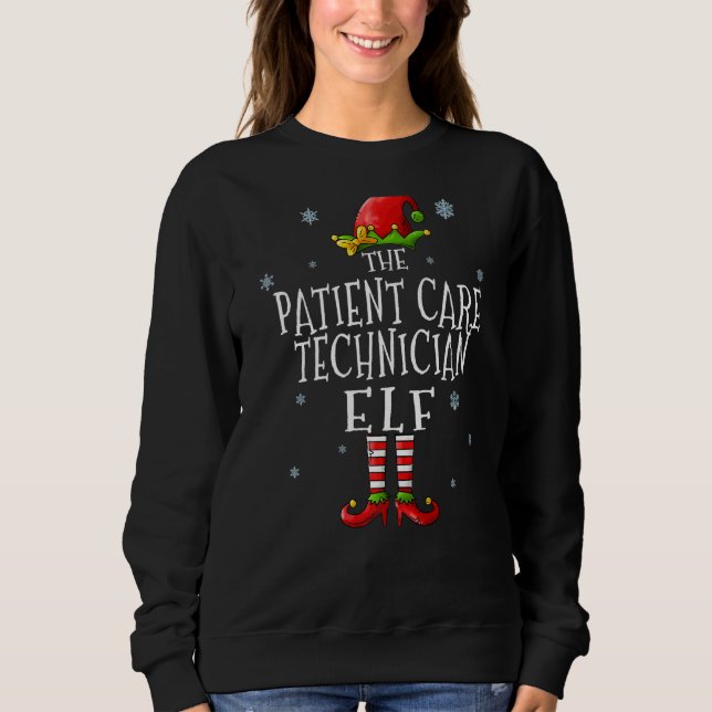 Sudadera The Patient Care Technician Elf Squad  Xmas Groupe (Anverso)