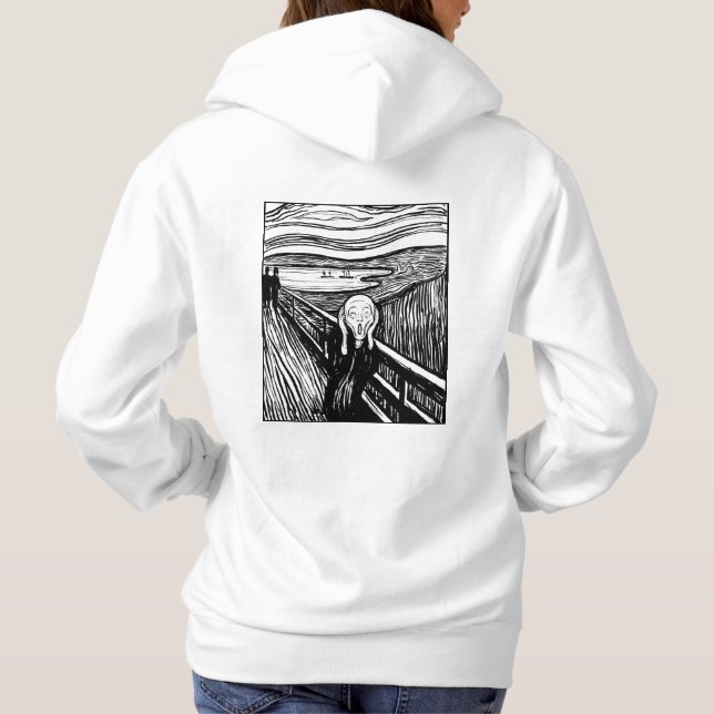 Sudadera The Scream by Edvard Munch – Black Line Art (Reverso)