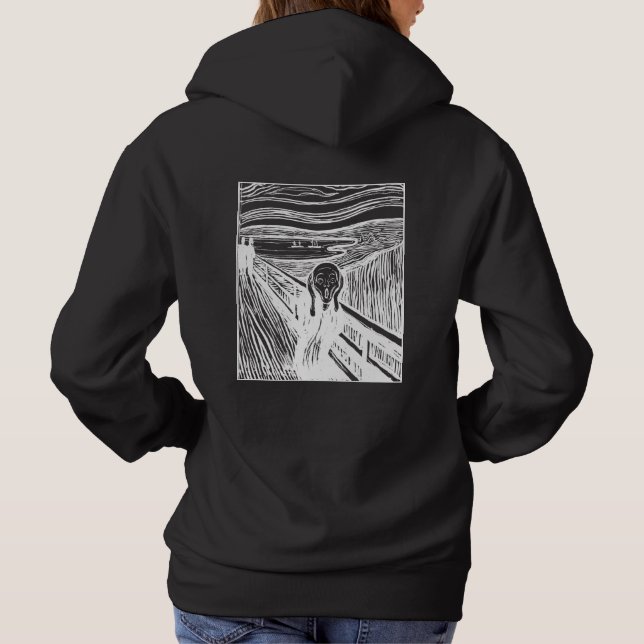 Sudadera The Scream by Edvard Munch – White Line Art (Reverso)