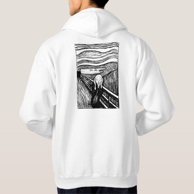 Sudadera The Scream by Munch – Black Line Art Personalized (Reverso)
