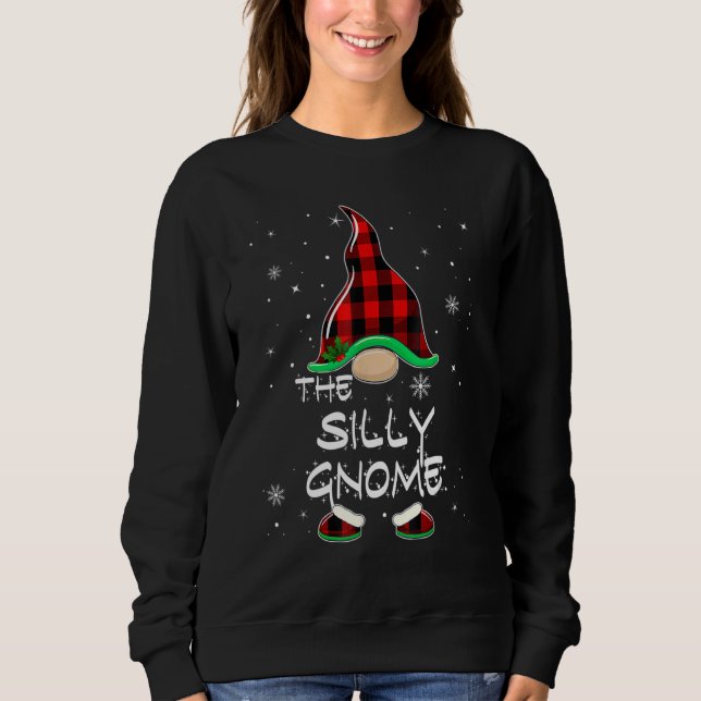Sudadera The Silly Gnome Red Buffalo Plaid Christmas Pajama (Anverso)