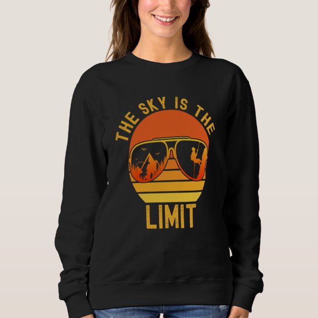 Sudadera The Sky Is The Limit Retro Sunset Rock Climbing Cl (Anverso)