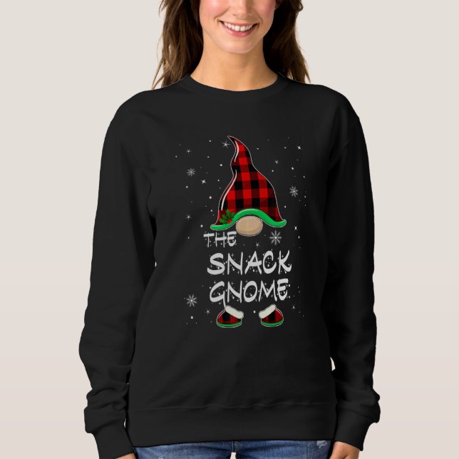 Sudadera The Snack Gnome Red Buffalo Plaid Christmas Pajama (Anverso)