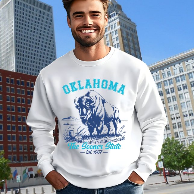 Sudadera The Sooner State Buffalo Illustration Gift  (Subido por el creador)
