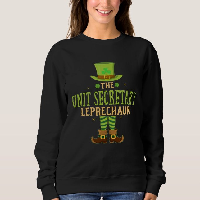 Sudadera The Unit Secretary Leprechaun  Matching St Patrick (Anverso)