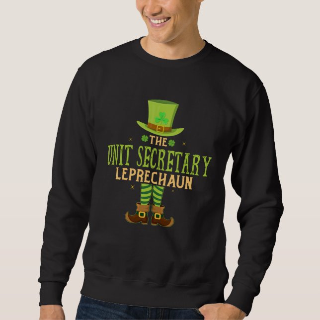 Sudadera The Unit Secretary Leprechaun  Matching St Patrick (Anverso)