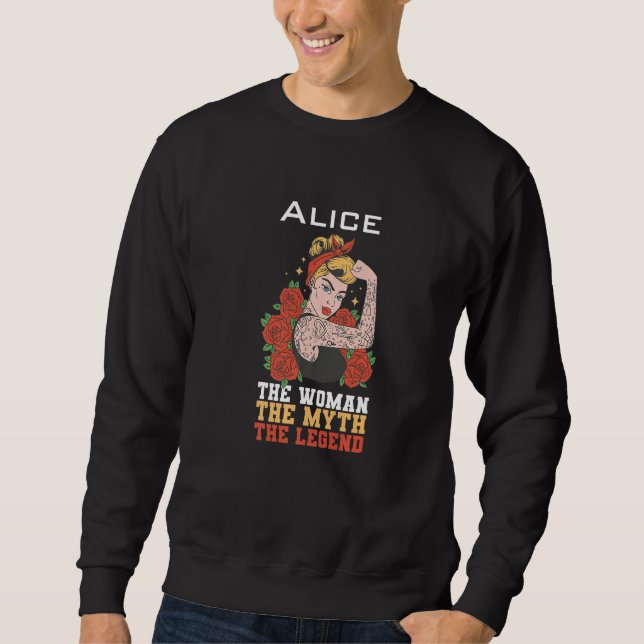 Sudadera The woman the myth the legend Alice Premium (Anverso)