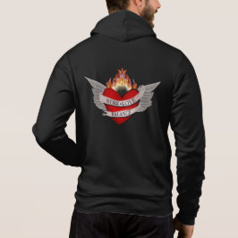 Sudadera The WORK LOVE BALANCE back Script & Wing design