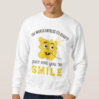 Sudadera The World Unfolds Its Beauty Smiling Leaf Crewneck