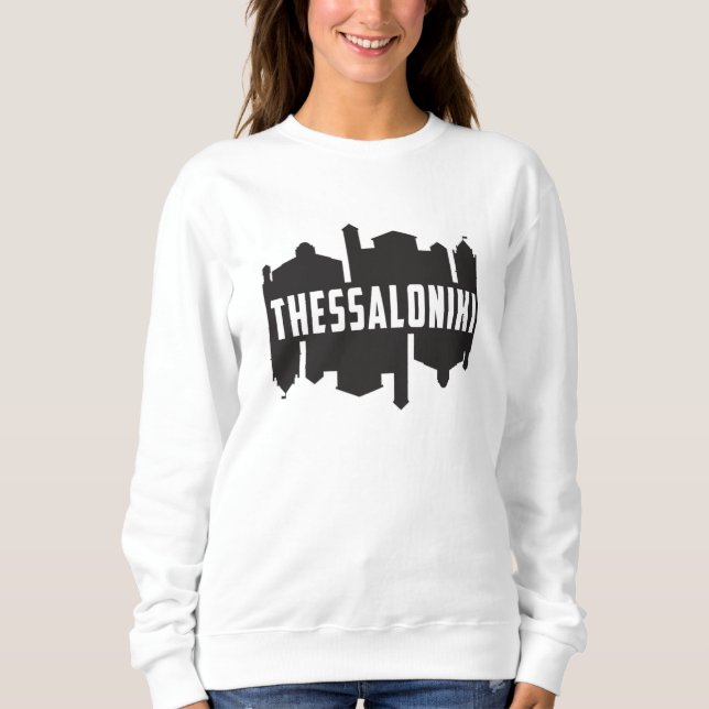 Sudadera Thessaloniki Grecia Cielo Skyline Divertida idea d (Anverso)