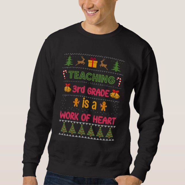 Sudadera Third Grade 3rd Teacher  Cute Ugly Christmas Sweat (Anverso)