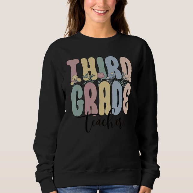 Sudadera Third Grade Teacher Groovy 3rd Grade Teacher (Anverso)