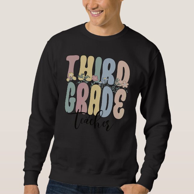 Sudadera Third Grade Teacher Groovy 3rd Grade Teacher (Anverso)
