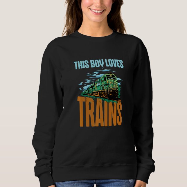Sudadera This Boy Loves Trains  Train Boys (Anverso)