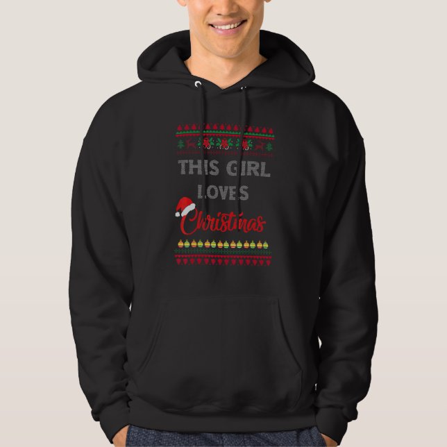 Sudadera This Girl Loves Christmas Pajama   ugly Xmas (Anverso)