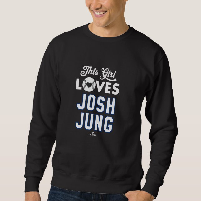 Sudadera This Girl Loves Josh Jung Texas Baseball MLBPA (Anverso)
