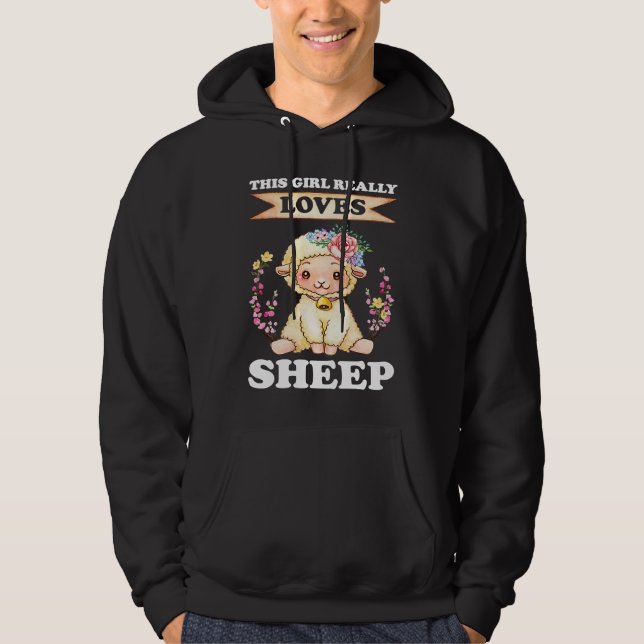 Sudadera this girl really loves sheep sheeps (Anverso)