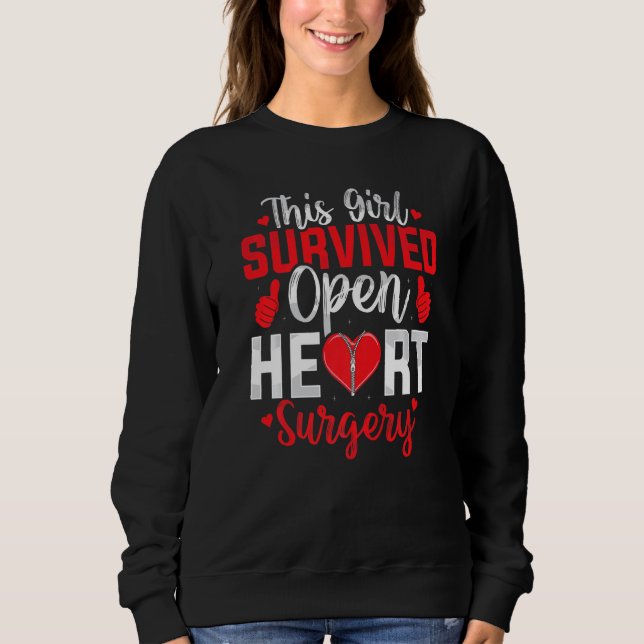 Sudadera This Girl Survived Open Heart Surgery Bypass Surge (Anverso)