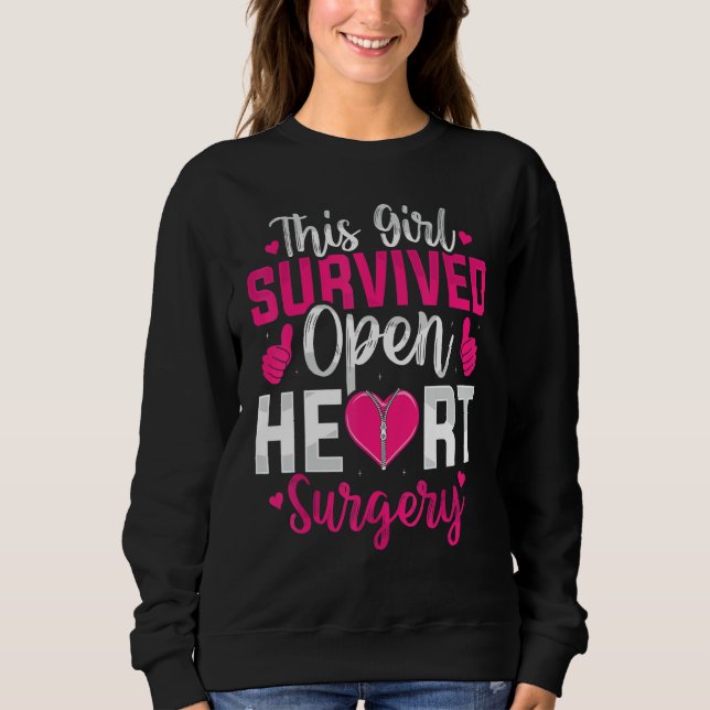 Sudadera This Girl Survived Open Heart Surgery Bypass Surge (Anverso)