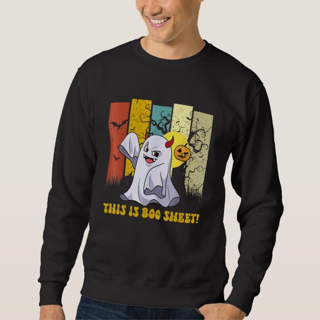 Sudadera This Is Boo Sheet Ghost Retro Halloween Costume Me (Anverso)