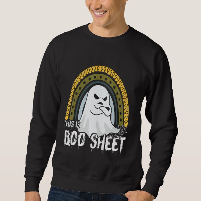 Sudadera This is boo sheet happy halloween rainbow 2022 men (Anverso)