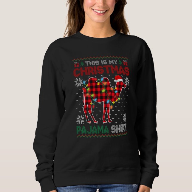 Sudadera This Is My Christmas Lights Pajama Camel Xmas Plai (Anverso)