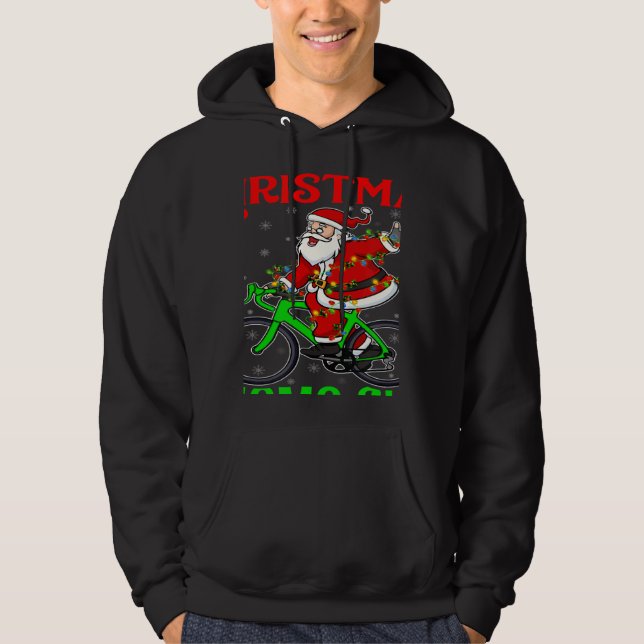 Sudadera This Is My Christmas Pajama  Santa Riding Cycling  (Anverso)