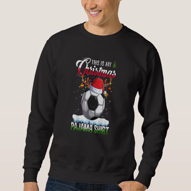 Sudadera This is My Christmas Pajama Soccer Christmas Light (Anverso)