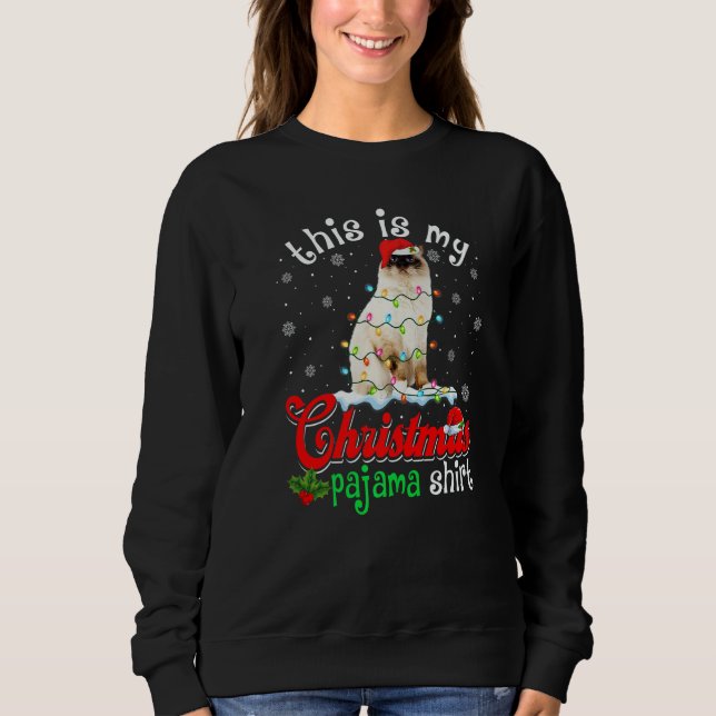 Sudadera This Is My Christmas Pajama Xmas Birman Cat Tree (Anverso)