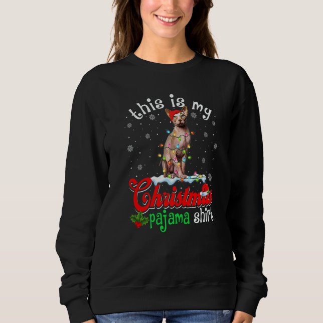 Sudadera This Is My Christmas Pajama Xmas Sphynx Cat Tree (Anverso)