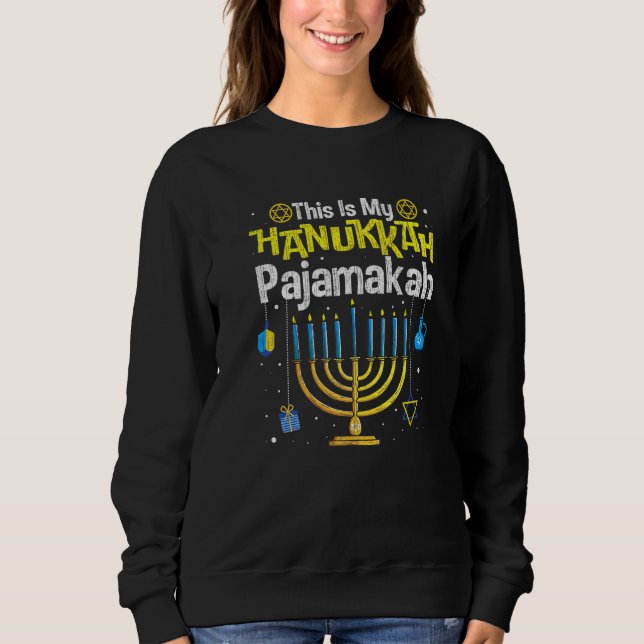 Sudadera This Is My Hanukkah Pajamakah Menorah Chanukah Paj (Anverso)