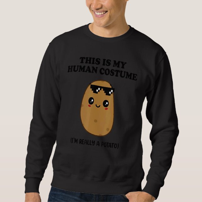 Sudadera This is My Human Costume I'm Really a Potato Hallo (Anverso)