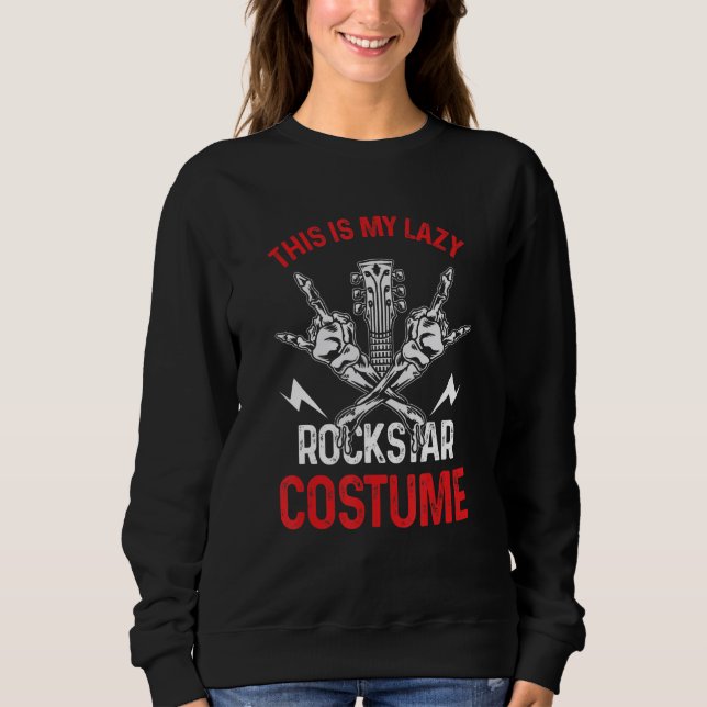 Sudadera This Is My Lazy Rockstar Costume Rock N Roll Guita (Anverso)