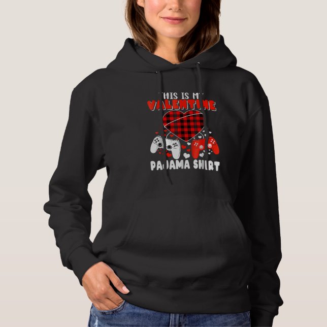 Sudadera This Is My Pajama Shirt Red Plaid Heart Valentines (Anverso)