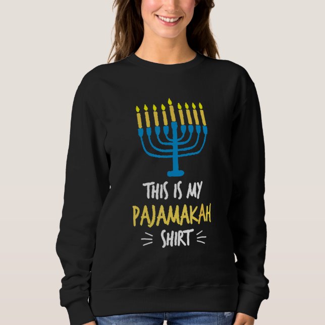 Sudadera This Is My Pajamakah  Hanukkah Chanukah Jewish Hol (Anverso)