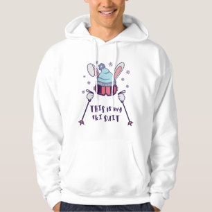 Sudadera This is my Ski Suit Skiing Rabbit with ski poles