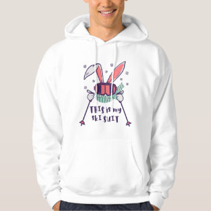 Sudadera This is my Ski Suit Skiing Rabbit with ski poles