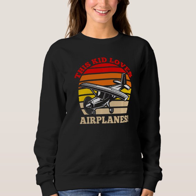 Sudadera This Kid Loves Airplanes Boys and Girls Airplane P (Anverso)