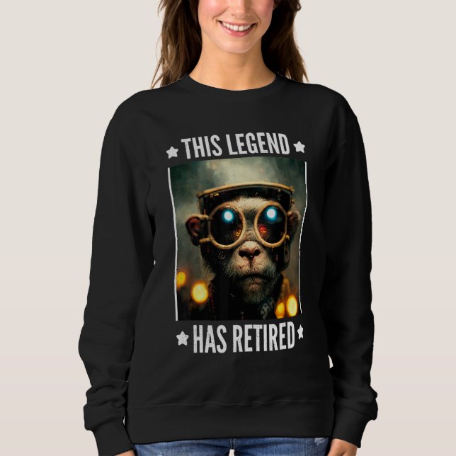 Sudadera This legend has retired Cool illustrated monkey (Anverso)