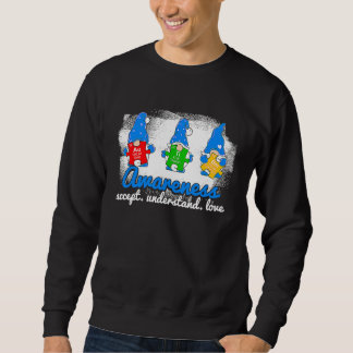Sudadera Three Blue Gnomes Holding Color Puzzle Autism Awar