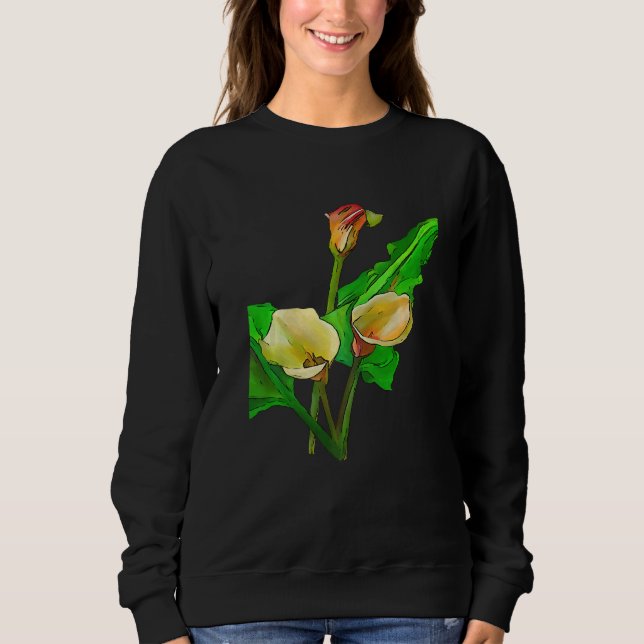 Sudadera Three Calla Lilies Black Outline (Anverso)