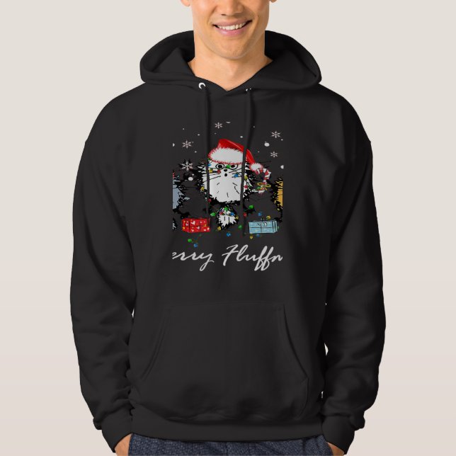 Sudadera Three Cat Mery Fluffmas Merry Christmas Cat (Anverso)