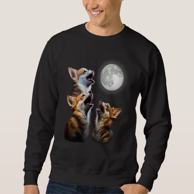 Sudadera Three Chihuahuas Howling Chihuahuas Howl At Moon (Anverso)