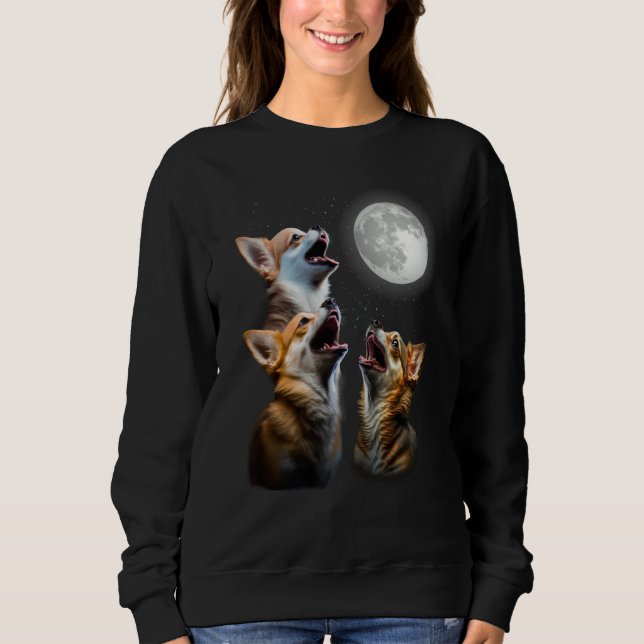 Sudadera Three Chihuahuas Howling Chihuahuas Howl At Moon (Anverso)