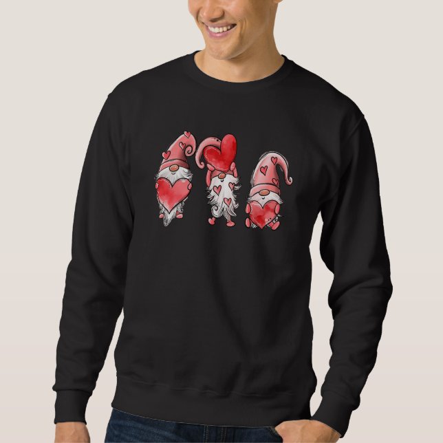 Sudadera Three Gnomes Holding Hearts Valentines Day (Anverso)