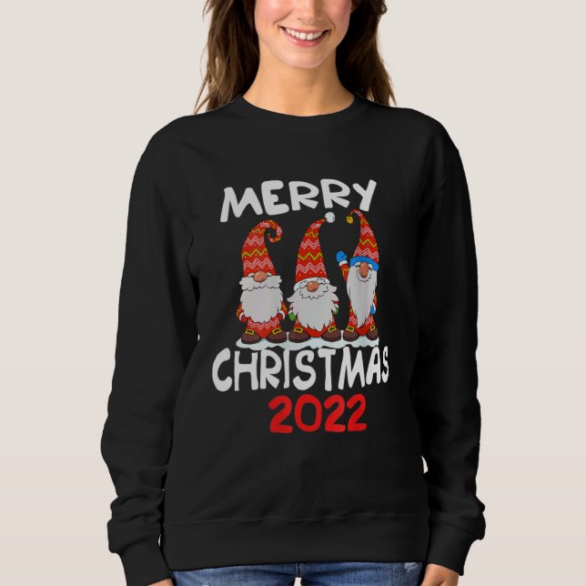 Sudadera Three Gnomes Matching Family Merry Christmas 2022  (Anverso)