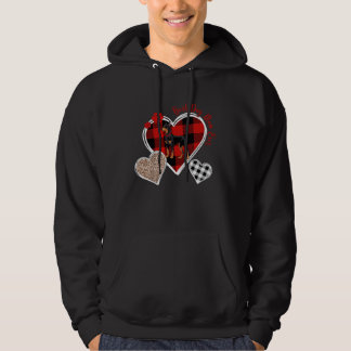 Sudadera Three Heart Buffalo and Leopard Plaid For Best Dob