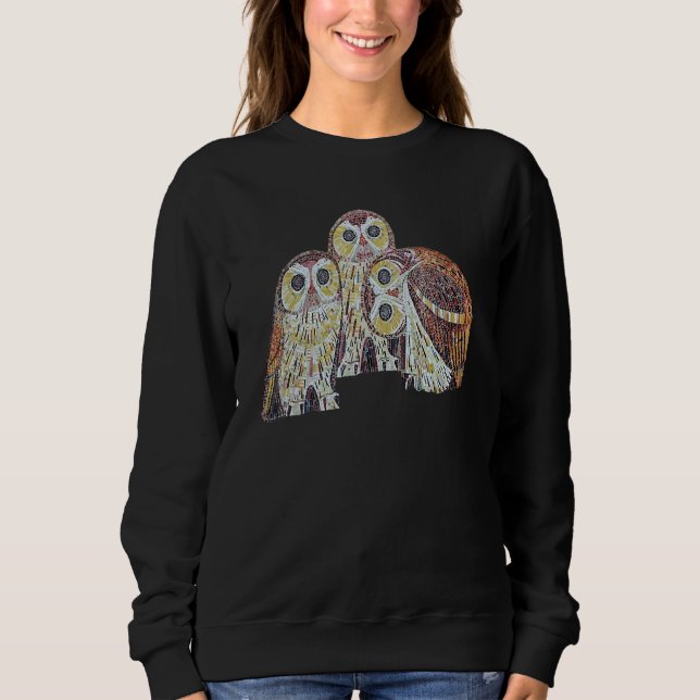 Sudadera Three Owls Detailed Vector In Nouveau Style 1 (Anverso)